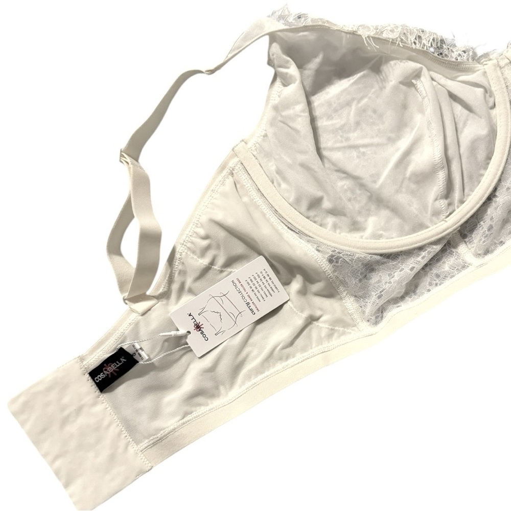 Cosabella Sicilia Curvy Longline Bra Ivory Lace L Large NWT Underwire Bustier - Picture 3 of 10